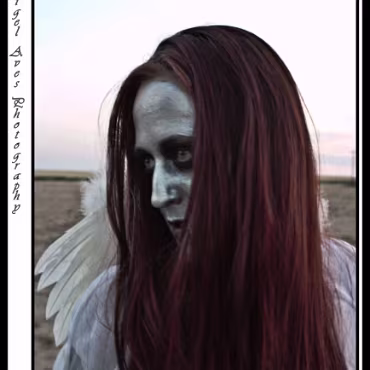 Dark Angel - Monica This was a test shoot we quickly put together. The strange thing was, we where in the middle of no-where, in an un-used field and we where thrown 