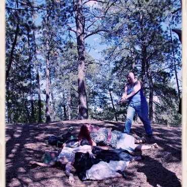 A Day in the Woods A Day in the Woods. Final processing simulating a film cross processing process