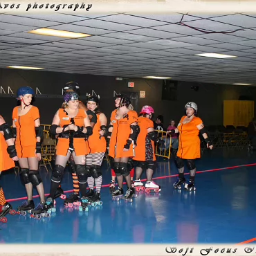 The Derby Girls - Nov. 14th Before videoing the bouts here are some photographs of the warm ups and tear down.