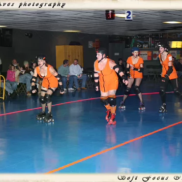 The Derby Girls - Nov. 14th Before videoing the bouts here are some photographs of the warm ups and tear down.